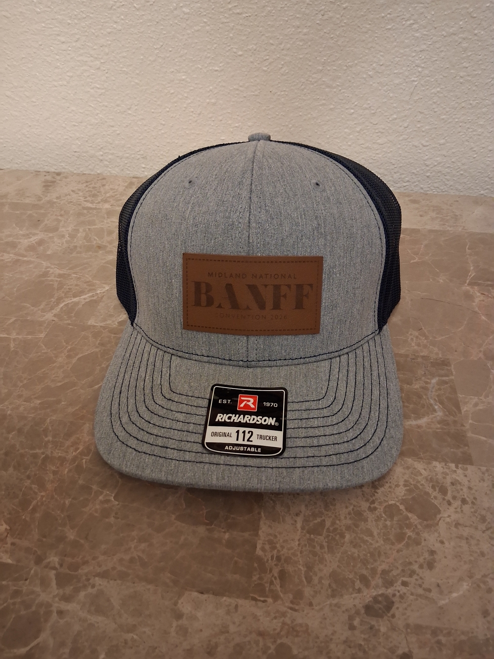 Banff Grey Trucker Hat by Richardson - Adjustable Mesh Cap